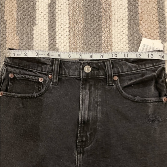 NWT Abercrombie & Fitch Distressed Mini Short Fringe Zip Fly Black Size 27 - Picture 8 of 16